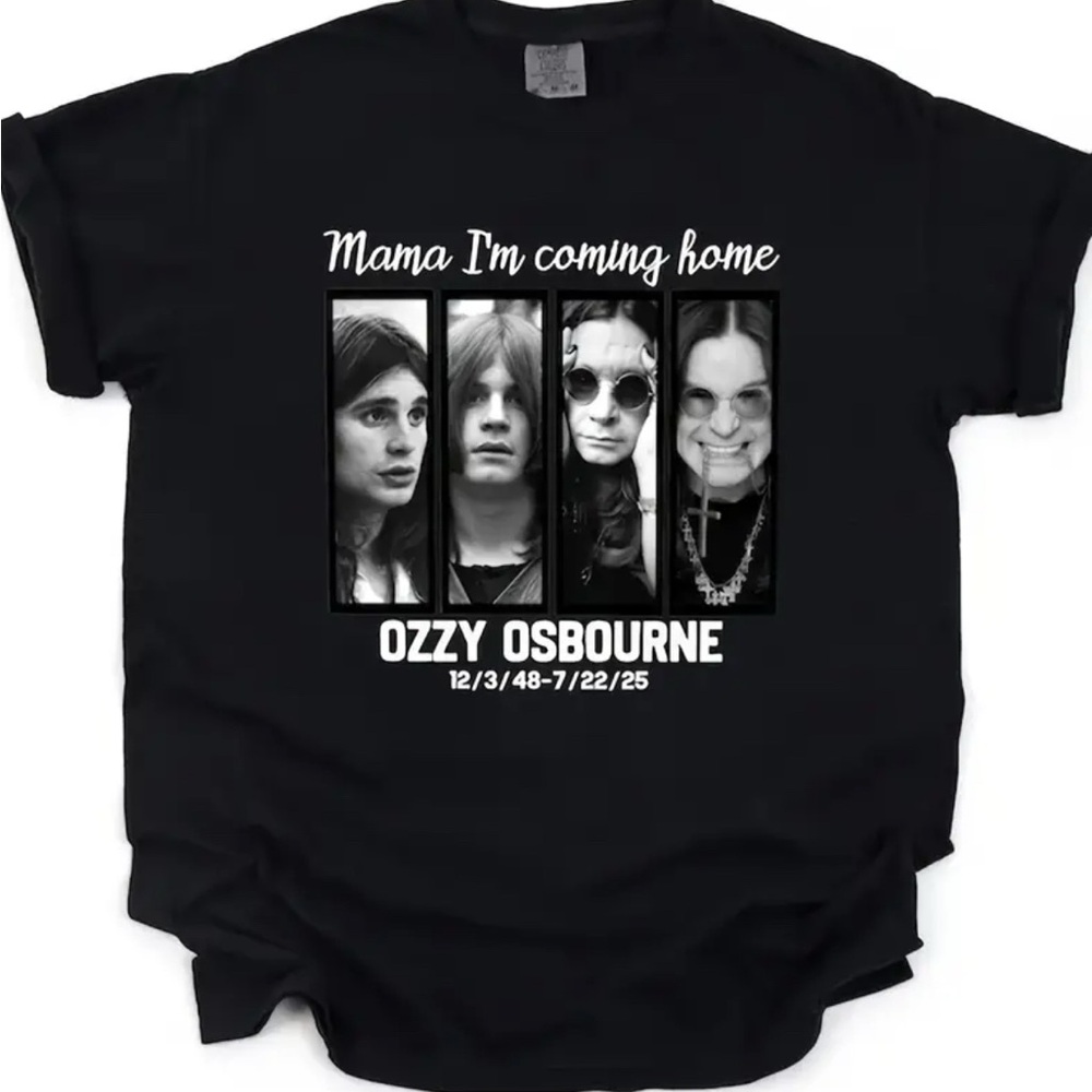 Black Ozzy Osbourne Unisex  T-Shirt mama I'm coming home